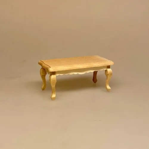Miniature Sofabord Natur, umalet, lyst, træ, sofabord, stuen, stue, møbler, dukkemøbler, dukkehusmøbler, dukkehus, ting til, tilbehør, dukkehusinteriør, dukkehusmøbler, bord til, nisser, nissehus, nissetilbehør, nissemøbler, nissedør, 1:12, miniature, minimøbler, træ, håndlavet,