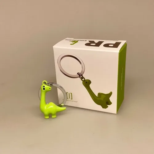 Nøglering med Grøn Dinosaur, dino, dinosaurs, fortids, dyr, forhistoriske, planteæder, sød, grøn, jurassic, park, til børn, lækker, sjov, personlig, gadgets, biti, ribe