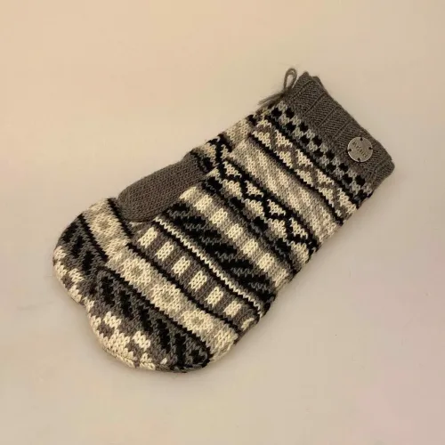 Strikkede Luffer Uld med Foer - Grå Sort Natur, narena, sort, grå, neutrale, uldne, uldvanter, vanter, luffer, uldluffer, strikvanter, strikluffer, med foer, forede, cykel, windstopper, varme, lue, lækre, smarte, moderne, til, piger, damer, kvinder, tilbehør, vinter, mønster, strik, håndstrikkede, biti, ribe