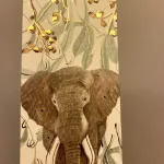 Bogmærke Karton med Elefant, bogmærke, læse, bøger, læsehest, book, lover, gave, bibliotek, bibliotikar, symbolsk, boggave, gavekort. bogmesse, fint, safari, vilde dyr, big five, zoo, dyrepasser, biti, ribe