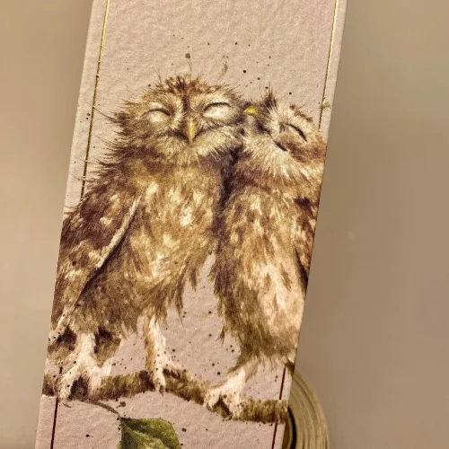 Bogmærke Karton med Ugler, wrendale, birds of a feather, natugle,Bogmærke Karton med Ugler, ugle, kloge, viden, lærdom, uddannelse, eksamen, gave, visdom, bogmærke, læsehest, elsker bøger, gavekort, til bøger, boggave, æseløre, gaveide, naturen, biti, ribe,