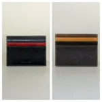 Unika Kortetui i Læder - Flerfarvet Enkel, , assorterede, forkellige, nuancer, kulørt, gylden, orange, farver, billig, særlig, vegetabilsk, garvet, ægte, miljø, rigtigt, venligt, bio, pung, tegnebog, kortetui, kortholder, credit cards, kreditkort, betalingskort, lommer, skind, læder, unik, one of a kind, varme, biti, spansk, spanien, recycle, up cykled, tilbud, gave, gaveide, vadehavet, design