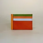 Unika Kortetui i Læder - Flerfarvet med Lomme, C rust/aprikos, farver, kulørt, little elephant, my wallit, italiensk, spansk, kortetui, kortholder, kortpung, lille, kompakt, credit cards, kreditkort, unisex, farveglad, særlig, speciel, flot, unika, kun en af hver, one of a kind, piger, damer, mænd, lomme, gave, gaveide, billig, lækker, skind, læder, pung, kort, cool, biti, ribe, vadehavet, 81047