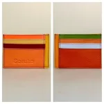 Unika Kortetui i Læder - Flerfarvet med Lomme, C rust/aprikos, farver, kulørt, little elephant, my wallit, italiensk, spansk, kortetui, kortholder, kortpung, lille, kompakt, credit cards, kreditkort, unisex, farveglad, særlig, speciel, flot, unika, kun en af hver, one of a kind, piger, damer, mænd, lomme, gave, gaveide, billig, lækker, skind, læder, pung, kort, cool, biti, ribe, vadehavet, 81047