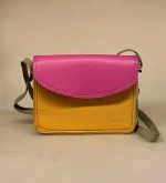 Unika Taske i Læder - Beth Fuchsia Varm Gul, pink, karry, varm, frisk, sommerfarver, , lyse, farver, varme, varmgul, sommer, sommerfarver, Beth , Unika Taske i læder - flerfarvet L, Unika Taske , Unika Taske i læder, taske, skind, læder, skindtaske, ægte læder, ægte skind, lædertaske, spansk, design, smart, unika, unikt, one of a kind, recykling, upcykling, upcycled, recycled, sustainable, bæredygtigt, naturligt, vegetabilsk, garvet, håndlavet, kunsthåndværk, læderarbejde, specielt, flot, lækkert, kvalitet, biti, ribe, domkirken, marsken, vadehavet, my wallit, italiensk, spansk, elefant