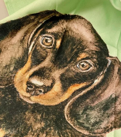 Viskestykke Bomuld med Tryk - Stor Gravhund, gravhunde, gravhund, dachs, dachshund, grævlingehund, hunde, ting med hunde, grævlingehund, hundeejer, viskestykke, køkkenting, køkken tekstiler, prakrisk, gaveide, gave, biti, ribe