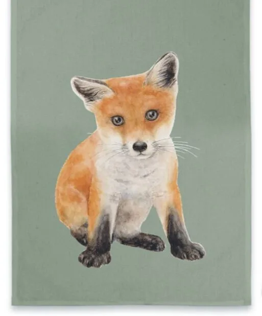 Viskestykke Bomuld med Tryk - Stor Ræv Viskestykke Bomuld med Tryk - Stor Ræv, ræveunge, rød, fox, mikkel, maluu, dyr, natur, vilde, dansk, fauna, akvarel, smukt, lækkr, kvalitet, gave, gaveide, praktisk, nyttig, sød, køkken, ting, tekstiler, moderne, biti, ribe