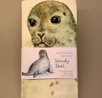 Viskestykke Bomuld med Tryk - Stor Sæl, sælsafari, vadehavet, dige, nationalpark, køkken, madlavning, kok, gave gaveide, souvenir, kær, natur, havet, marsken, biti, ribe