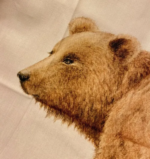 Viskestykke Bomuld med Tryk - Store Bjørne, maluu, bjørnemor, bjørneunge, mama, brun, bjørn, bamser, bjørne, vilde, natur, dyr, fauna, søde, lækker, kvalitet, design, køkkentekstiler, madlavning, bagning, gave, gaveide, dekorativt, praktisk, biti, ribe