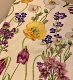 Viskestykke Bomuld med Tryk - Store Blomster, følfod, anemone, bellis, krokus, vilde, haven, natur, flora, biodiversitet, økosystemer, vild med vilje, gave, gaveide, nyttig, praktisk, sød, feminin, blomstret, køkken, tekstiler, madlavning, kok, bage, bager, bagedyst, biti, ribe, vadehavet