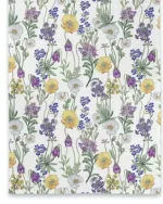 Viskestykke Bomuld med Tryk - Store Blomster, følfod, anemone, bellis, krokus, vilde, haven, natur, flora, biodiversitet, økosystemer, vild med vilje, gave, gaveide, nyttig, praktisk, sød, feminin, blomstret, køkken, tekstiler, madlavning, kok, bage, bager, bagedyst, biti, ribe, vadehavet