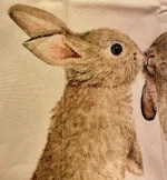 Viskestykke Bomuld med Tryk - Store Kaniner, kanin, hare, kæledyr, sødt, maluu, dyr, natur, vilde, dansk, fauna, akvarel, smukt, lækkr, kvalitet, gave, gaveide, praktisk, nyttig, sød, køkken, ting, tekstiler, moderne, biti, ribe