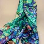 Silketørklæde Ponge XL - Van Gogh Iris., alexandra schmitz, PI 351, 71664, kunst, billedkunst, kunsttryk, maler, poetisk, stort, let, eksklusivt, elegant, lækkert, kvalitet, ren, luksus, luksuriøst, gave, gaveide, rund, fødselsdag, silkesjal, fest, stola,