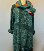 Batikbluse Maju - Let A-snit Lange Ærmer - Petrol, Diva, B32, bluse, kjortel, kofte, lang, løs, vidde, behagelig, mørk, tordenblå, flaskegrøn, midnatsblå, blækblå, petrol, petroleumsblå, petroleumsgrøn, elegant, mættede, farver, store, størrelser, rummelig, langærmet, brystvidde, glat, bomuld, batik, tryk, farvet, håndtrykt, bali, indonesien, biti, ribe, marimekko