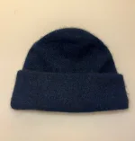 Possum Hue Dobbelt med Opslag - Navy, maritime, marineblå, mørkeblå, navy blue, klassisk, varm, possum, silke, merino, dobbelt, striket, strikhue, new zealand, blød, lun, lækker, kvalitet, unisex, super soft, noble wilde, skøn, luksus, cashmere, cashmir, biti, ribe, meleret, ensfarvet, gul, okker, sennep, sort sol, danmark, strik