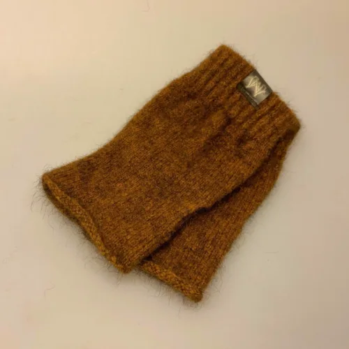 Pulsvarmere i Blød Possum Uld - Gylden, 158, tahiti, okker, varm, gul, muffedisser, håndledsvarmere, pulsvarmere, fingerløse, åbne, korte, figre, strik, strikvanter, arbejde, kontor, koldt, fingerfri, mobil, handsker, vanter, possum, angora, lune, bløde, lækre, holde, varmen, gave, gaveide, smarte, lækre, kvalitet, fine, biti, ribe, new zealand,