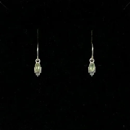 Sølv Ørenringe med Nefrit Bugleweed Mini, 10278-SB-7, nerif, jade, lysegrøn, muja, juma, my herritage, mini, petit, sten, ædelsten, ægte, sterling, sølv, øreringe, hænge, elegante, små, specielle, særlige, gave, kæreste, kærlighed, sølvbryllup, gaveide, ørenringe, med, sten, månesten, creol, smarte, stilige, stilede, biti, ribe, holland