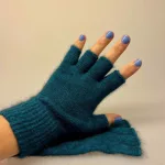 Strikkede Vanter med Åbne Fingre Possum - Petrol, tui, 292, petroleumsfarvet, petrolblå, turkis, blågrøn, azur, fingerløse, korte, åbne, arbejde, mobil, mobilhandsker, mobilvanter, forår, tilbehør, overgangsjakke, accessoires,