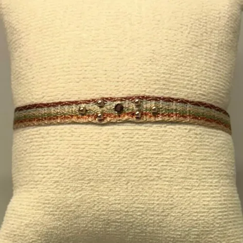 Vævet Armbånd 8 mm med Kugler og Agat - Grøn Rosaguld, Vævet Armbånd Bredt med Kugler og Agat - Grøn Rosaguld, unika, særlig, ædelsten, ægte, sten, turkis, calzedon, rosakvarts, agat, carneol, kærlighed, brud, morgengave, bryllup, gave, valentines, kæreste, forlovelse, feminint, sui ava, enamel, leju, vævet, håndvævet, fransk, holland, moderne, kunst, kunsthåndværk, one of a kind, kvalitet, holdbart, venskab, amulet, lykkebringende, smykke, flot, cool, lækkert, agater, anni lu, biti, ribe