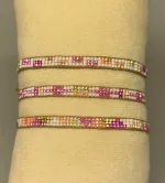 Vævet Armbånd Sead Beads 5 mm - Pink Hvid Guld, lyse, friske, forårsfarver, farver, sommerfarver, indiansk, boho, hippie, samoa, brunt, unika, særlig, kærlighed, brud, morgengave, bryllup, gave, valentines, kæreste, forlovelse, feminint, sui ava, enamel, leju, vævet, håndvævet, fransk, holland, moderne, kunst, kunsthåndværk, one of a kind, kvalitet, holdbart, venskab, amulet, lykkebringende, smykke, flot, cool, lækkert, anni lu, biti, ribe, japanske, sea beeds, miyuki, perler, glas, skinner, blanke, indiansk, håndlavet, feminint,, perlearmbånd,