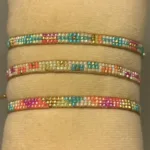 Vævet Armbånd Sead Beads 5 mm - Tutti Frutti, pastelfarver, pastel, BL playful, 02, turkis, laksefarvet, miami, lyse, friske, forårsfarver, farver, sommerfarver, indiansk, boho, hippie, samoa, brunt, unika, særlig, kærlighed, brud, morgengave, bryllup, gave, valentines, kæreste, forlovelse, feminint, sui ava, enamel, leju, vævet, håndvævet, fransk, holland, moderne, kunst, kunsthåndværk, one of a kind, kvalitet, holdbart, venskab, amulet, lykkebringende, smykke, flot, cool, lækkert, anni lu, biti, ribe, japanske, sea beeds, miyuki, perler, glas, skinner, blanke, indiansk, håndlavet, feminint,, perlearmbånd,