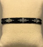 Vævet Armbånd Sead Bea0, unika, særlig, kærlighed, brud, morgengave, bryllup, gave, valentines, kæreste, forlovelse, feminint, sui ava, enamel, leju, vævet, håndvævet, fransk, holland, moderne, kunst, kunsthåndværk, one of a kind, kvalitet, holdbart, venskab, amulet, lykkebringende, smykke, flot, cool, lækkert, anni lu, biti, ribeds Bredt - Sort Sølv , japanske, sea beeds, miyuki, perler, glas, skinner, blanke, indiansk, håndlavet, maskulint, feminint, sort, perlearmbånd,Vævet Armbånd Sead Beads 8 mm - Sort Sølv,