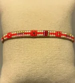 Vævet Armbånd Sead Beads 5 mm - Rød Rosa, Vævet Armbånd Sead Beads Mellem - Rød Rosa, 5 mm, BL3L, 01, smalt, rød, pink, lyserød, glade, farver, girly, sommerligt, indiansk, boho, hippie, samoa, unika, særlig, kærlighed, brud, morgengave, bryllup, gave, valentines, kæreste, forlovelse, feminint, sui ava, enamel, leju, vævet, håndvævet, fransk, holland, moderne, kunst, kunsthåndværk, one of a kind, kvalitet, holdbart, venskab, amulet, lykkebringende, smykke, flot, cool, lækkert, anni lu, biti, ribeds , japanske, sea beeds, miyuki, perler, glas, skinner, blanke, indiansk, håndlavet, feminint, sort, perlearmbånd,