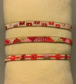 Vævet Armbånd Sead Beads 5 mm - Rød Rosa, Vævet Armbånd Sead Beads Mellem - Rød Rosa, 5 mm, BL3L, 01, smalt, rød, pink, lyserød, glade, farver, girly, sommerligt, indiansk, boho, hippie, samoa, unika, særlig, kærlighed, brud, morgengave, bryllup, gave, valentines, kæreste, forlovelse, feminint, sui ava, enamel, leju, vævet, håndvævet, fransk, holland, moderne, kunst, kunsthåndværk, one of a kind, kvalitet, holdbart, venskab, amulet, lykkebringende, smykke, flot, cool, lækkert, anni lu, biti, ribeds , japanske, sea beeds, miyuki, perler, glas, skinner, blanke, indiansk, håndlavet, feminint, sort, perlearmbånd,