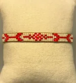 Vævet Armbånd Sead Beads 8 mm - Rød Rosa, Vævet Armbånd Sead Beads Rød Rosa, BP5SL 01, rød, pink, lyserød, glade, farver, girly, sommerligt, indiansk, boho, hippie, samoa, unika, særlig, kærlighed, brud, morgengave, bryllup, gave, valentines, kæreste, forlovelse, feminint, sui ava, enamel, leju, vævet, håndvævet, fransk, holland, moderne, kunst, kunsthåndværk, one of a kind, kvalitet, holdbart, venskab, amulet, lykkebringende, smykke, flot, cool, lækkert, anni lu, biti, ribeds Bredt , japanske, sea beeds, miyuki, perler, glas, skinner, blanke, indiansk, håndlavet , feminint, perlearmbånd,