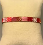 Vævet Armbånd Sead Beads 8 mm - Rød Rosa, Vævet Armbånd Sead Beads Rød Rosa, BP5SL 01, rød, pink, lyserød, glade, farver, girly, sommerligt, indiansk, boho, hippie, samoa, unika, særlig, kærlighed, brud, morgengave, bryllup, gave, valentines, kæreste, forlovelse, feminint, sui ava, enamel, leju, vævet, håndvævet, fransk, holland, moderne, kunst, kunsthåndværk, one of a kind, kvalitet, holdbart, venskab, amulet, lykkebringende, smykke, flot, cool, lækkert, anni lu, biti, ribeds Bredt , japanske, sea beeds, miyuki, perler, glas, skinner, blanke, indiansk, håndlavet , feminint, perlearmbånd,