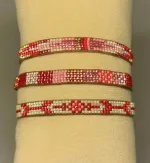 Vævet Armbånd Sead Beads 8 mm - Rød Rosa, Vævet Armbånd Sead Beads Rød Rosa, BP5SL 01, rød, pink, lyserød, glade, farver, girly, sommerligt, indiansk, boho, hippie, samoa, unika, særlig, kærlighed, brud, morgengave, bryllup, gave, valentines, kæreste, forlovelse, feminint, sui ava, enamel, leju, vævet, håndvævet, fransk, holland, moderne, kunst, kunsthåndværk, one of a kind, kvalitet, holdbart, venskab, amulet, lykkebringende, smykke, flot, cool, lækkert, anni lu, biti, ribeds Bredt , japanske, sea beeds, miyuki, perler, glas, skinner, blanke, indiansk, håndlavet , feminint, perlearmbånd,