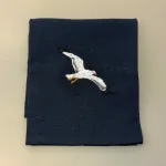 Viskestykke Bomuld med Broderi - 3 Måger, hættemåge, strandmåge, havmåge, havet, strand, kyst, danmark, vesterhavet, vadehavet, motiv, gave, souvenir, maritim, flot, sommerhus, båd, sejlskib, sejler, biti, ribe, skibbroen, kok, madlavning, kabys, bage