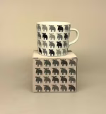 Krus - Porcelæn med Elge Sort Grå - Billede 2