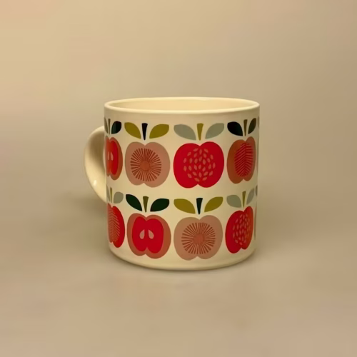 Krus - Porcelæn med Røde Æbler, vintage, retro, æblemotiv, æblemønster, æblekrus, rex, london, æbelmotiv, æbelmønster, hygge, hyggelig, biti, ribe, herlig, fin, sjov, keramik, gave, gaveide, student, studentergave