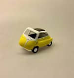 Modelbil BMW Isetta - Gul, citrongul, bmw, asfaltboble, kyssekugle, halleluja, bil, modelbil, kopi, original, 1950, retro, vogn, mini, sjov, kørekort, tillykke, ny, gammel, old school, gamle, old timers, symbolsk, bilforhandler, bilsamler, mekaniker, tysk, biti, ribe