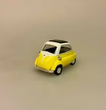 Modelbil BMW Isetta - Gul, citrongul, bmw, asfaltboble, kyssekugle, halleluja, bil, modelbil, kopi, original, 1950, retro, vogn, mini, sjov, kørekort, tillykke, ny, gammel, old school, gamle, old timers, symbolsk, bilforhandler, bilsamler, mekaniker, tysk, biti, ribe