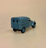 Modelbil Citroën 2CV Fourgonette - Blå, dueblå, gråblå, støvblå, citroen, 2cv, varebil, varevogn, arbejde, fransk, design, bil, model, bilmodel, retro, ældre, biti, ribe, gave, gaveide, kørekort, frankrig, emigrere, pensionist, flytte, symbolik