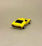 Modelbil Lamborghini Miura - Gul, knaldgul, racergul, gul bil, italiensk, sportsvogn, racerbil, formel 1, racer, løb, old school, retro, 1971, ældre, modelbil, modelbiler, samler, mobile, olds, lækker, strømlinet, kørekort, tillykke, nuy bil, 18 år, symbolsk, gave, drengerøv, drenge, drøm, benzin, i blodet, racerkører, original, kopi, model, biti, ribe, le mans