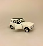 Modelbil Renault 4 - Hvid, fransk, design, bil, model, bilmodel, retro, ældre, biti, ribe, gave, gaveide, kørekort, frankrig, emigrere, pensionist, flytte, symbolik