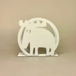 Servietholder Metal - Elg Hvid Stor, cirkel, servietstander, servietholder, servietstativ, brevholder, brevordner, elg, elge, elsdyr, metal, stilig, stilren, nordisk, design, skrivebord, gave, gaveide, svensk, sverige, dansk, biti, ribe, stilig, enkel, sjov, finurlig, moz