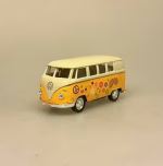 VW Folkevogns Rugbrød - Samba Gul/hvid Flower Power, Hippie, goki, 12171, VW Folkevogns Rugbrød - Samba blå, VW Folkevogns Rugbrød - Samba Blå/Hvid, bus, folkevogn, folkevognsbus, rugbrødsbil, rugbrød, varebil, surfer, surferbus, hippue, hippiestyle, ud i det , nostalgi, 70'erne, modelbiler, modelbil, volkswagen, samba, bully, biti, ribe