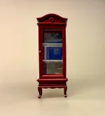 Miniature Vitrineskab Mahogni, vitrine, spejl, møbel, høj, dukkemøbler, dukkehus, ting, tilbehør, dukkehusting, dukkehusmøbler, dukkehusilbehør, 1:12, miniaturer, biti, ribe, upstairs, downstairs, abbey, down, town,