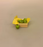 Kun én af hver - Miniature Trækasse med Granny Smith Æbler, æbler, æblekasse, minitature frugt grønt, grønthandler, 6 om dagen, nisser, nissedør, nisseting, nissetilbehør, dukkehusting, dukkehustilbehør, 1:12, sjov, tale, sang, symbolsk, gave, ide, mini, sættekasse, sætterkasse, sangskjuler, samler, birgitte frigast, biti, ribe,