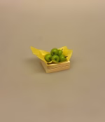 Kun én af hver - Miniature Trækasse med Granny Smith Æbler, æbler, æblekasse, minitature frugt grønt, grønthandler, 6 om dagen, nisser, nissedør, nisseting, nissetilbehør, dukkehusting, dukkehustilbehør, 1:12, sjov, tale, sang, symbolsk, gave, ide, mini, sættekasse, sætterkasse, sangskjuler, samler, birgitte frigast, biti, ribe,