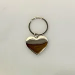 Hjerte Nøglering - Blank Sølv, fladt, hjerte, hjertenøglering, sølvhjerte, 0021, kærlighed, symbol, gave, omsorg, bekytter, for altid, bryllup, kæreste, morgengave, brud, valentines, nøglering, sølv, biti, design, flot, lækker, særlig, personlig, taskepynt