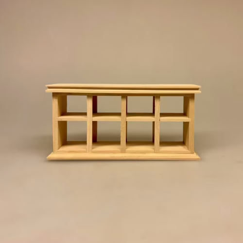 Miniature Lille Lang Åben Disk Natur, 3020, o, umalet, natur, lyst træ, disk, butiksdisk, butik, dukkehus, dukkehusting, dukkehusmøbler, dukkehustilbehør, mini, dukkehusbutik