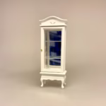 Miniature Vitrineskab Hvidt, vitrine, spejl, møbel, høj, dukkemøbler, dukkehus, ting, tilbehør, dukkehusting, dukkehusmøbler, dukkehusilbehør, 1:12, miniaturer, biti, ribe, upstairs, downstairs, abbey, down, town,