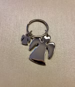 Nøglering Engle Blank Sølv, 72060, angel, to, engle, skytsengle, engel, engelnøglering, skytsengel, amulet, passer på dig, en kærlig tanke, gaveide gave, flot, smuk, sølvfarvet, blank, biti, ribe, valentines, dag, gave, kærlighed,