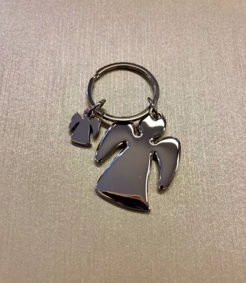 Nøglering Engle Blank Sølv, 72060, angel, to, engle, skytsengle, engel, engelnøglering, skytsengel, amulet, passer på dig, en kærlig tanke, gaveide gave, flot, smuk, sølvfarvet, blank, biti, ribe, valentines, dag, gave, kærlighed,