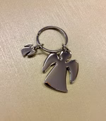 Nøglering Engle Blank Sølv, 72060, angel, to, engle, skytsengle,